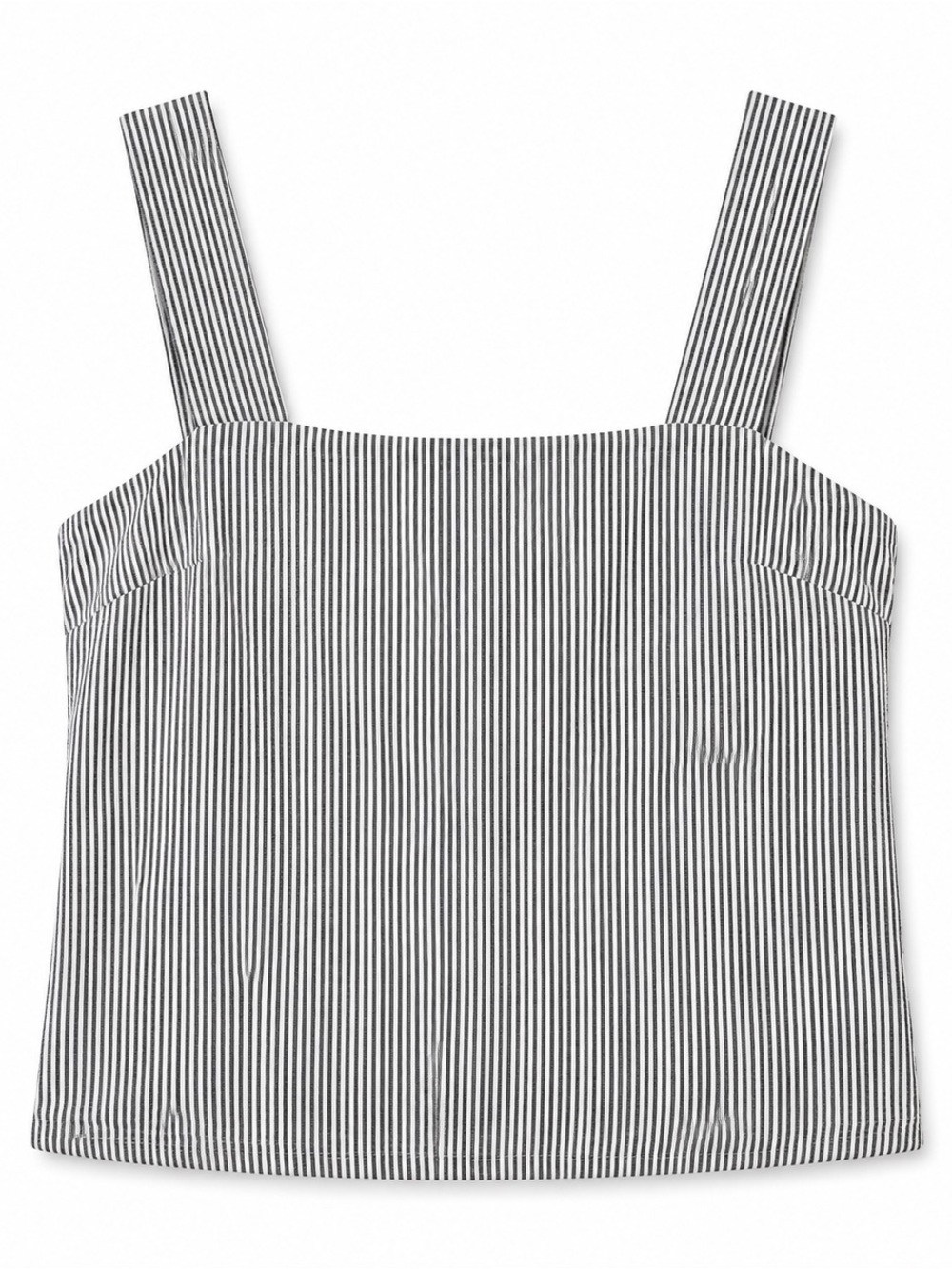 J Crew - Striped Square-Neck Tank Top in Black and White - Picture 1 of 5